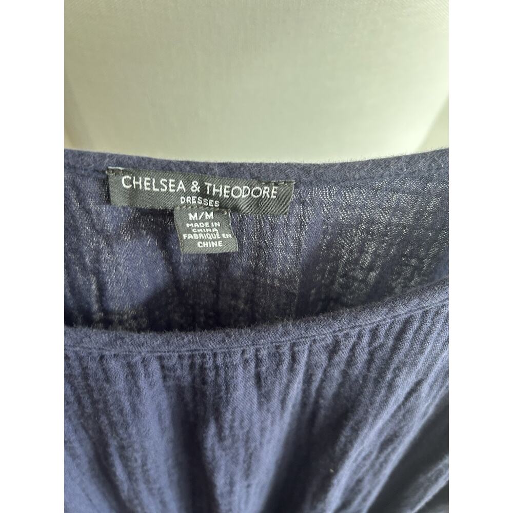 Chelsea Theodore Cottagecore Midi Dress M Blue Summer casual - Picture 3 of 7